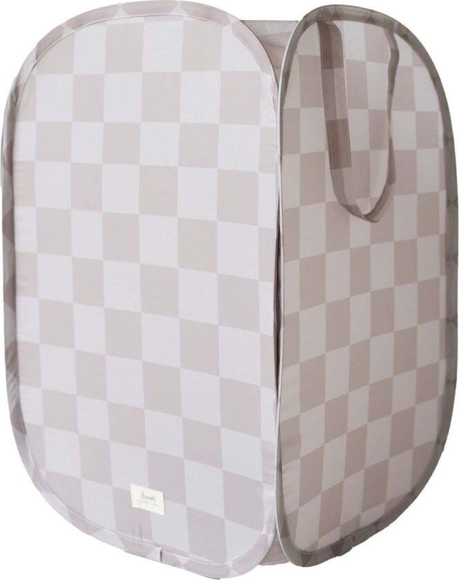 Pop-up Skittentøyskurv - Checkerboard beige - 36 cm x 36 cm x 58 cm