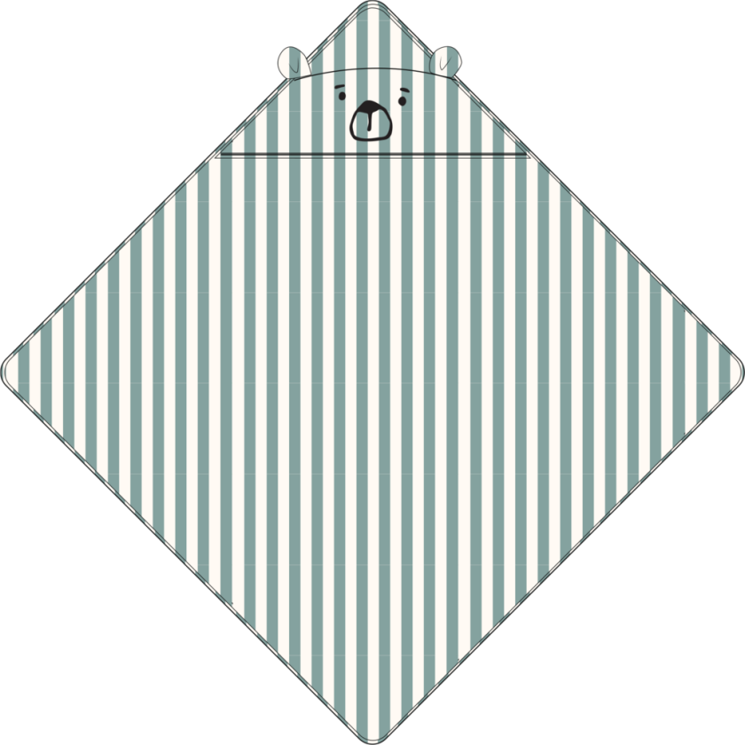 Albert Hooded Towel - Peppermint / creme de la creme - One size