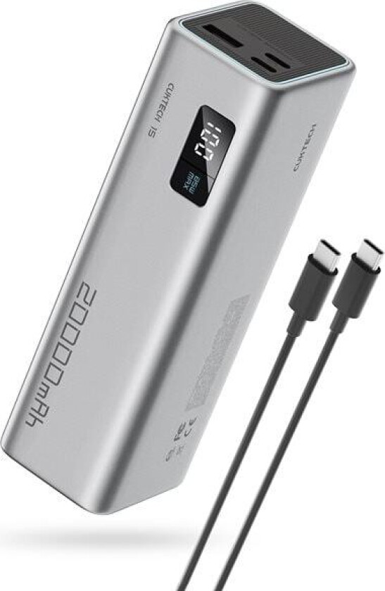 Powerbank Cuktech CUKP200XGLGR 100W 20000mAh 2 x USB-C 1 x USB-A - grå