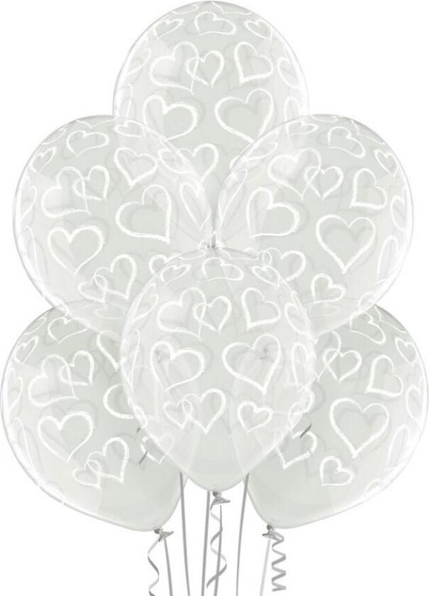 Ballonger - Hjerter - 6 Stk.