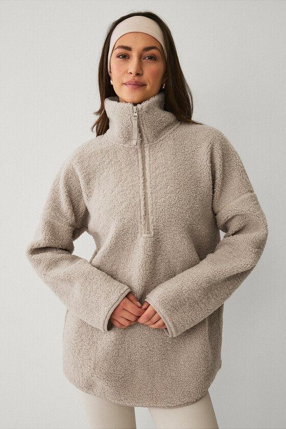 Pullover Half Zip Pile Core - Natur