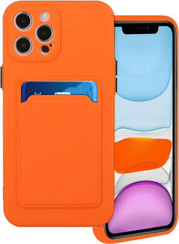 Card Holder Deksel til iPhone 12 / 12 Pro - Oransje