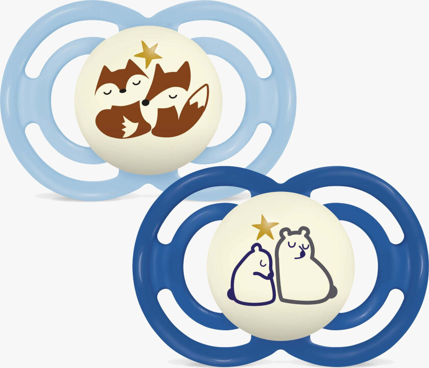 Perfect Night Smokk Silikon 2-Pakk 6-16m, Blå - Smokker - Silikon