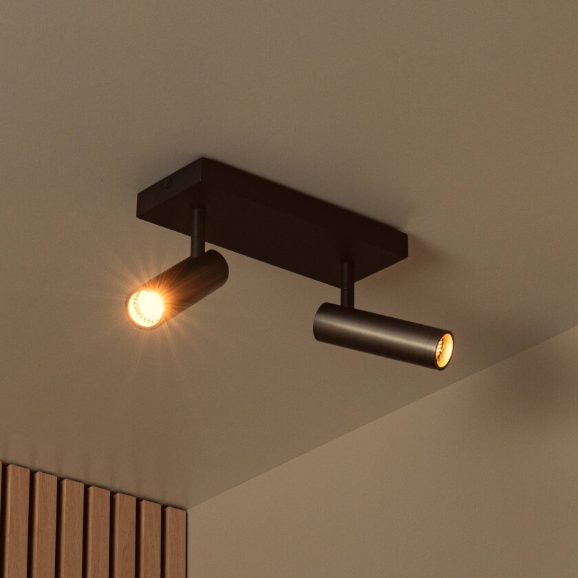 Downlight Grado, lengde 25 cm, grå, metall, 2 lyskilder