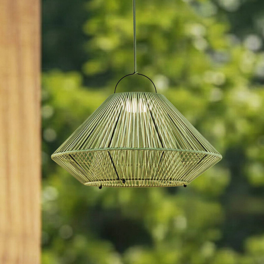 Lindby LED-solcellelampe Austas, grønn, Ø 50 cm, USB, IP54