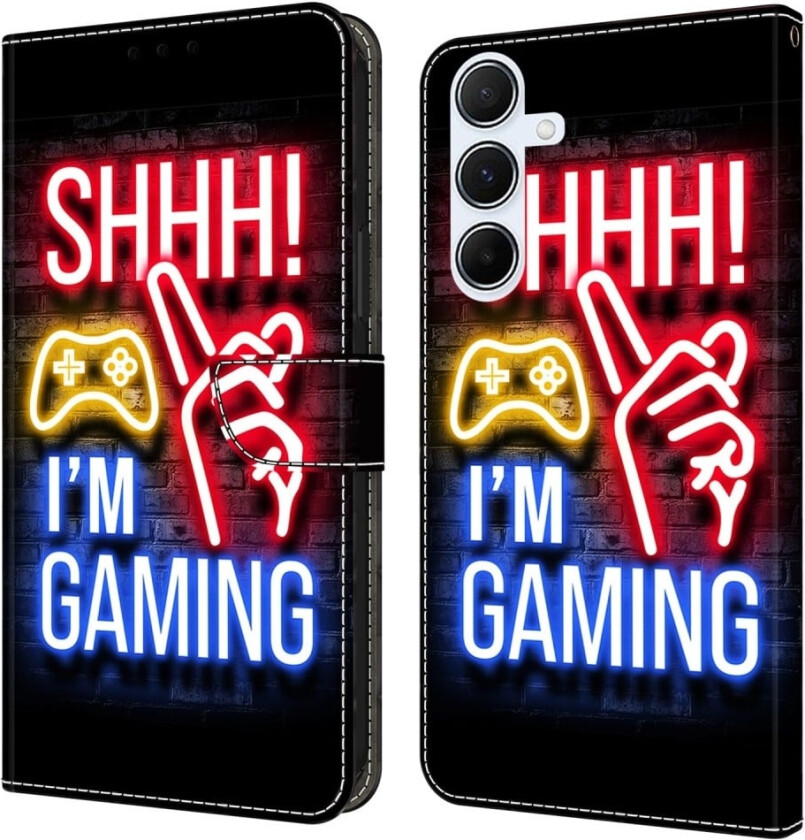 Samsung Galaxy S24 FE lommebokveske med mønstermønster som trykker på stativ, flip-telefondeksel i lær - Neon