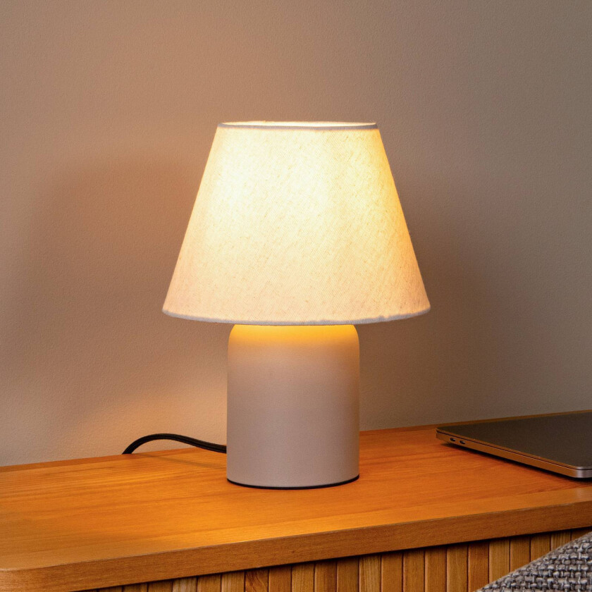 Bordlampe Macia, beige/naturfarget Høyde 27 cm Keramikk/stoff