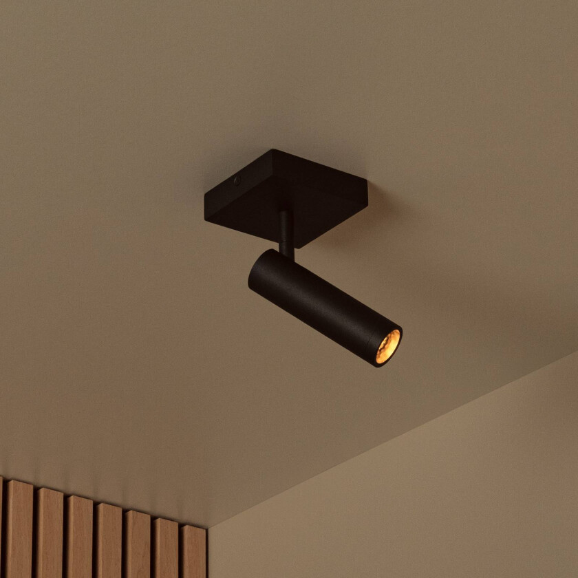 Downlight Grado, lengde 10 cm, svart, metall