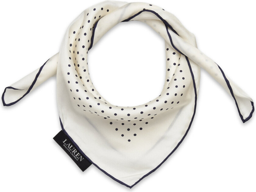 Polka-Dot Silk Twill Square Scarf - Cream - ONE SIZE