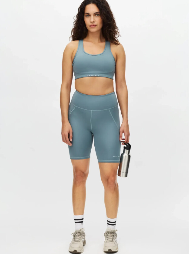 Flattering High Waist Bike Tights - Blue - L