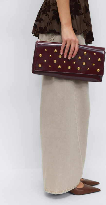 - Patent studded clutch - håndvesker - Rød - ONESIZE - Dame