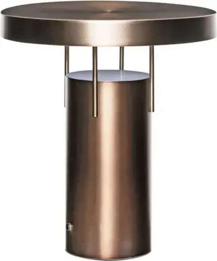 BringMe LED-batteridrevet bordlampe, brunsert messing, 28 cm –