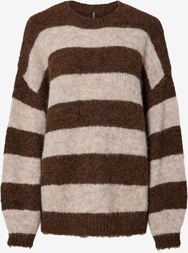 Pullover pcRasmine LS Oneck Knit Pwp BC - Brun