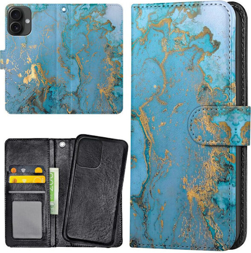 iPhone 16 Plus - Lommebok Deksel Marmor