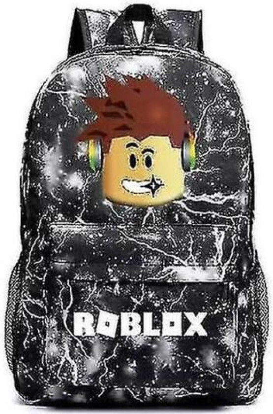 Ny Roblox Ryggsekk Barn Skolesekk Student Bokveske Reiseveske Gave Svart lyn ingen
