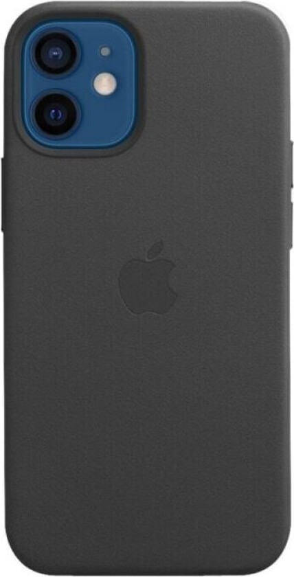 - Baksidedeksel for mobiltelefon - med MagSafe - lær - svart - for iPhone 12 mini