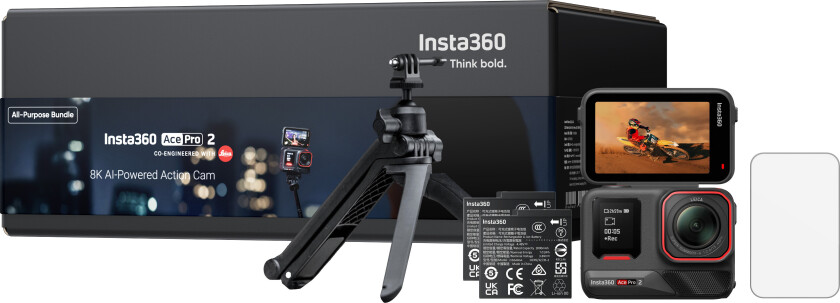 Bilde av Ace Pro 2 All-Purpose Bundle med actionkamera, grep og objektivbeskyttere ??? 8K, 1/1.3" sensor
