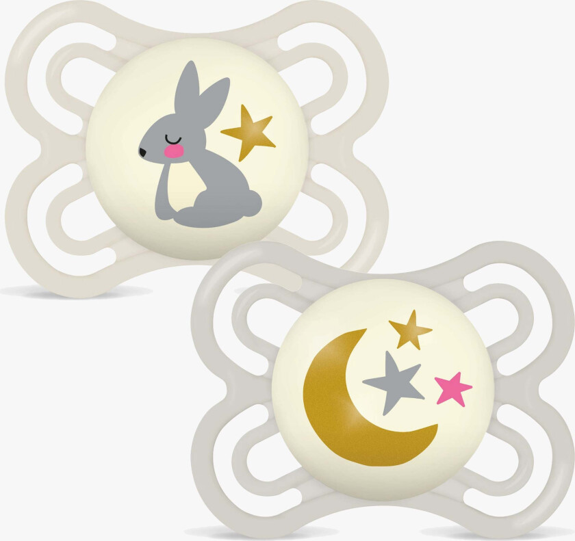 Perfect Night Smokk Silikon 2-Pakk 0-6m, Nøytral - Smokker - Silikon