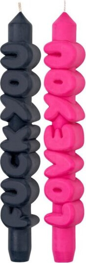 3D kronelys 23 cm 2 stk CONFROTATIONAL svart/rosa
