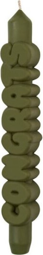 Bilde av 3D kronelys 23 cm CONGRATS oliven