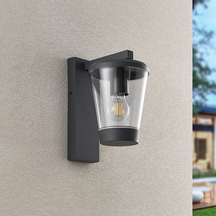 Utendørs vegglampe CAVADO, antrasitt, høyde 28 cm, IP44