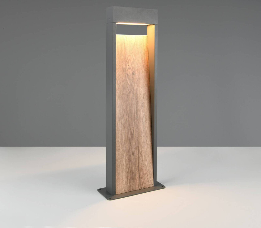 LED-gatelampe SALMON, treutseende, høyde 60 cm, metall, IP44