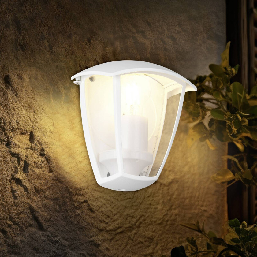 Utendørs vegglampe VENTA, hvit, tilstøtende, høyde 20 cm, IP44