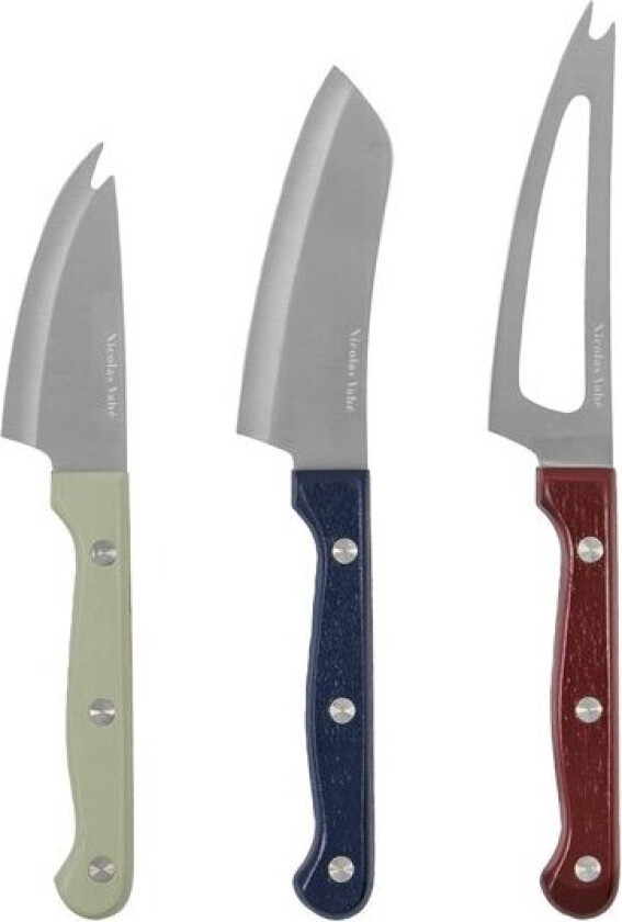 Cheese Knives ostekniver 3 stk hvit/blå/rød
