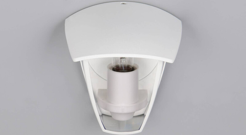 Utendørs vegglampe VENTA, hvit, fatning øverst, høyde 24 cm, IP44