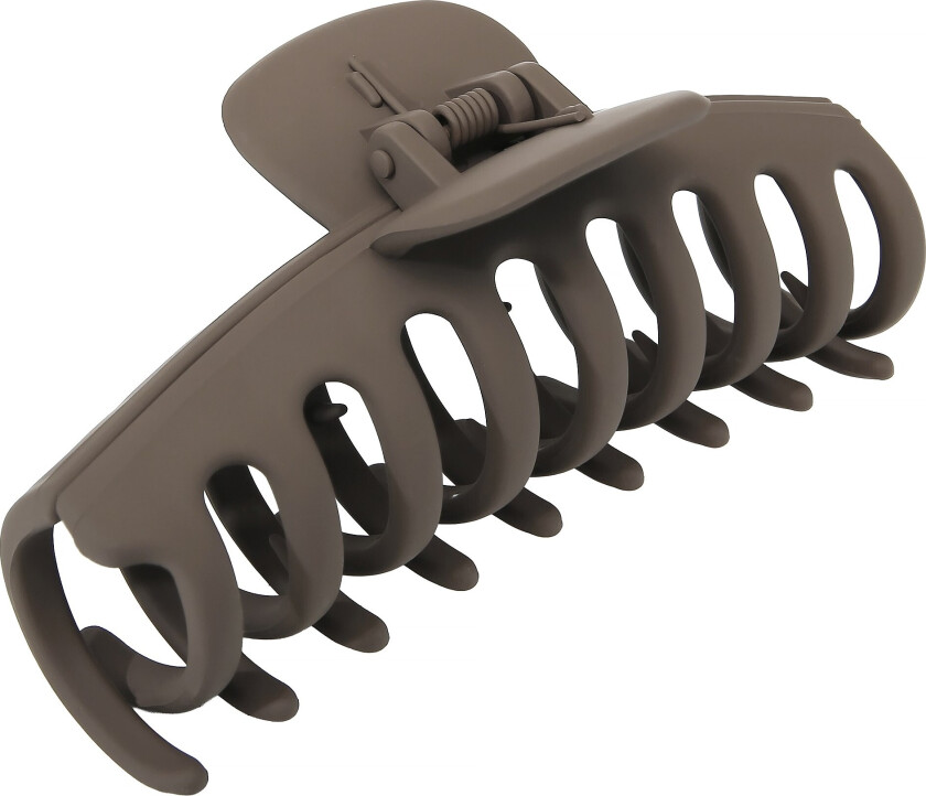 Rubberized Rounded Hair Clip Beige