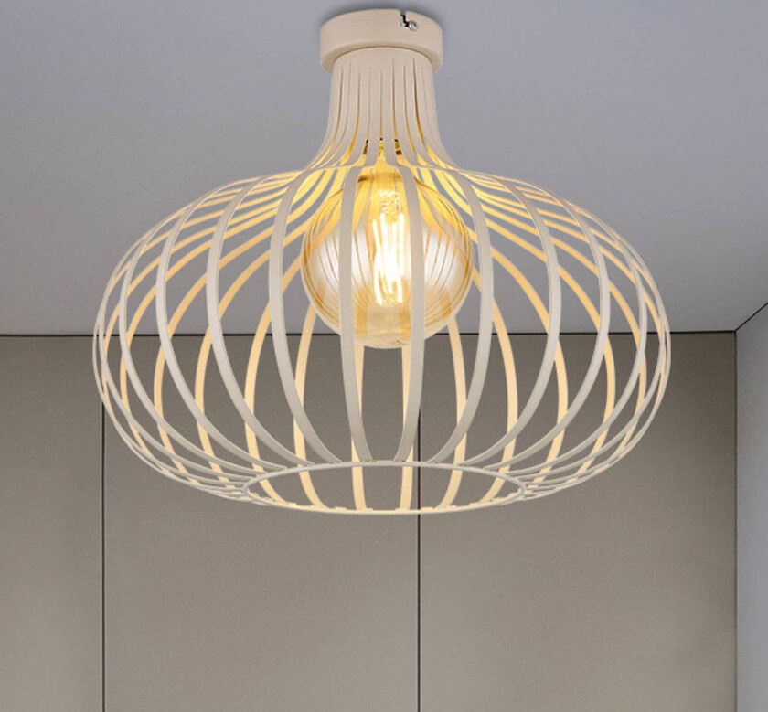 Taklampe Mateo, krem/sandfarget, metall, Ø 40 cm