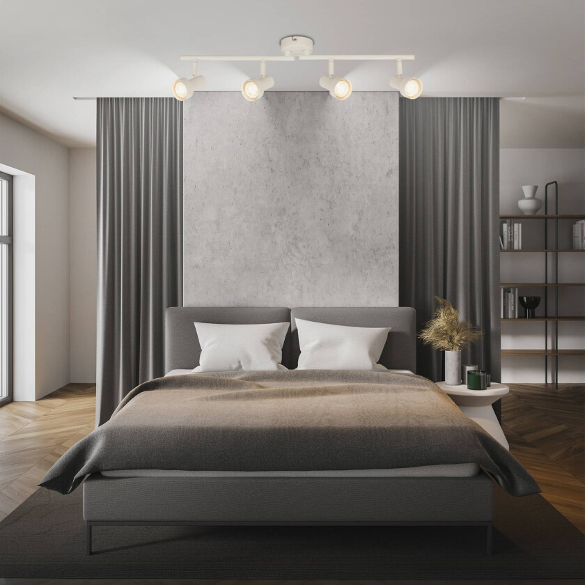 Downlight Tapp, hvit, lengde 61 cm, 4 lyskilder, metall, GU10