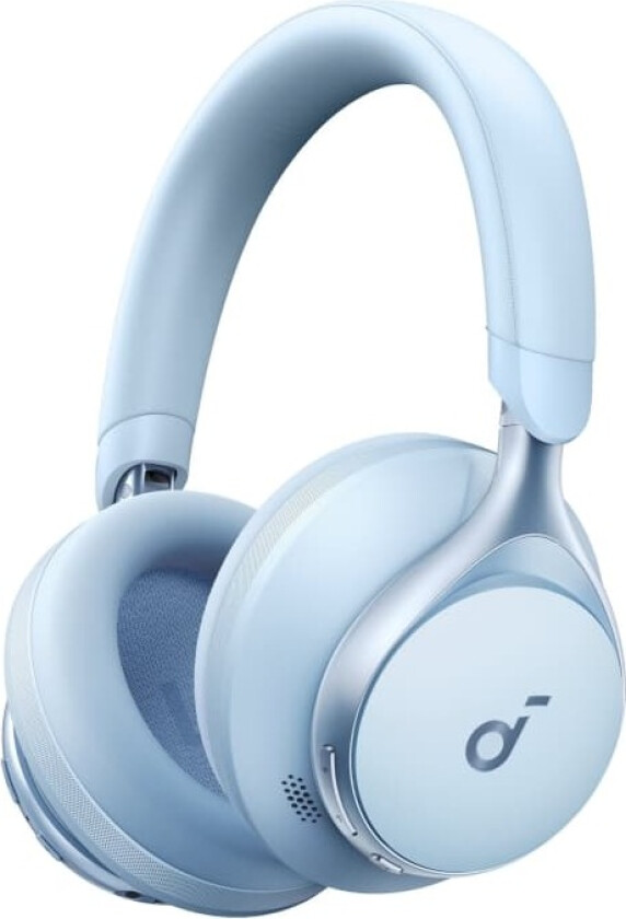 Soundcore Space One - Hodetelefoner med mikrofon - full størrelse - Bluetooth - trådløs, kablet - aktiv støydemping - 3,5 mm jakk - himmelblå