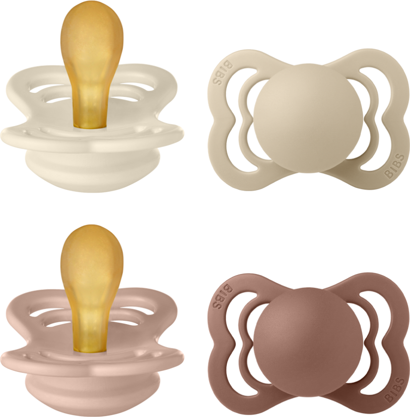 Pacifier Supreme 4 PACK - Ivory/Vanilla/Blush/Woodchuck - Size 1
