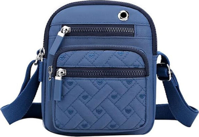 Damen Mummy Skulderveske Lerretet Crossbody Mobiltelefonveske passer for shopping reise, Blå