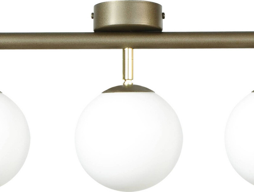 Taklampe Drum, kaffe, glass, lengde 80 cm, 5 lyskilder, G9