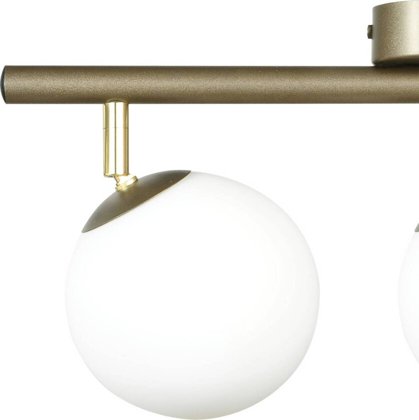 Taklampe Drum, kaffe, 3 lyskilder, glass, lengde 46 cm