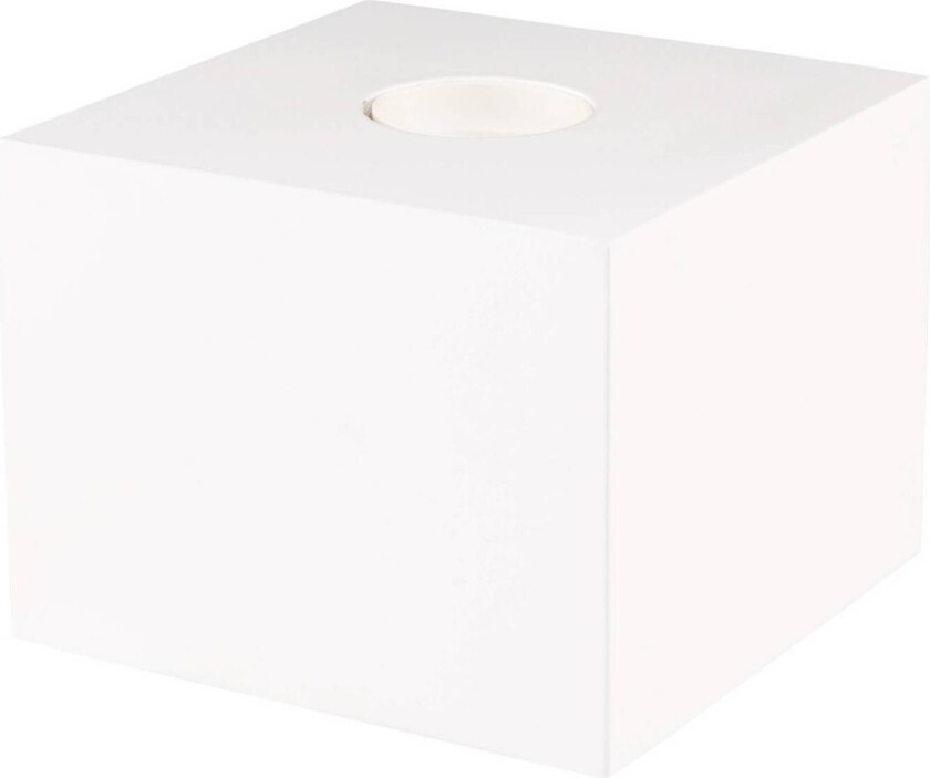 bordlampe Cozy, hvit bøk, kubeformet, E27