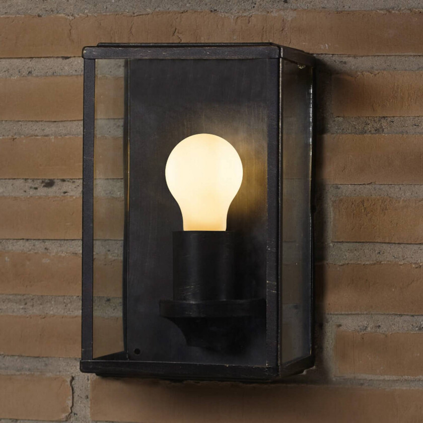 SEGULA Utendørs vegglampe Classic, rustfritt stål, svart, E27