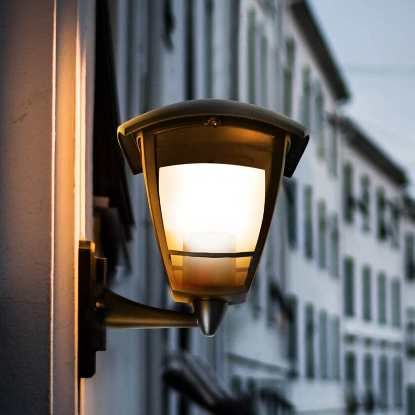 SEGULA Utendørs vegglampe Antique up, svart, aluminium, E27