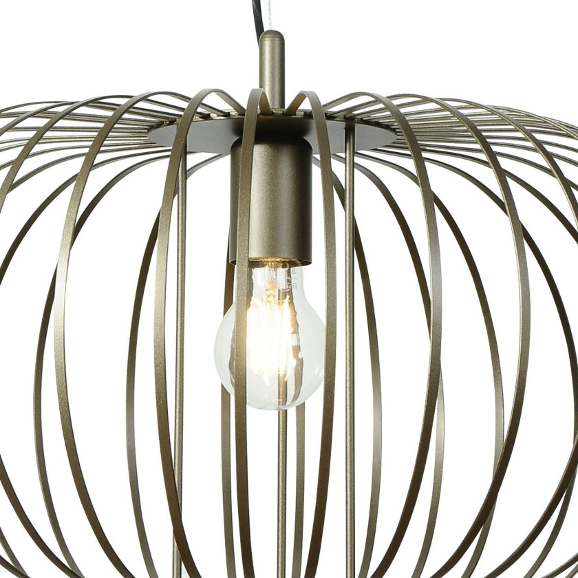 Hengelampe Globe, kaffe, Ø 51 cm, metall, 1 lyskilde, E27