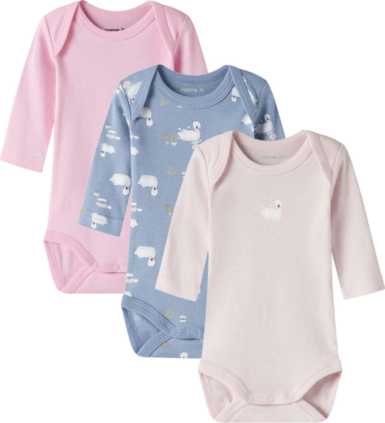 Bodyer I/e - Noos - NbfBody - 3-pack - Endeløs Sky/M/Bal - - 62 - Langermet Body