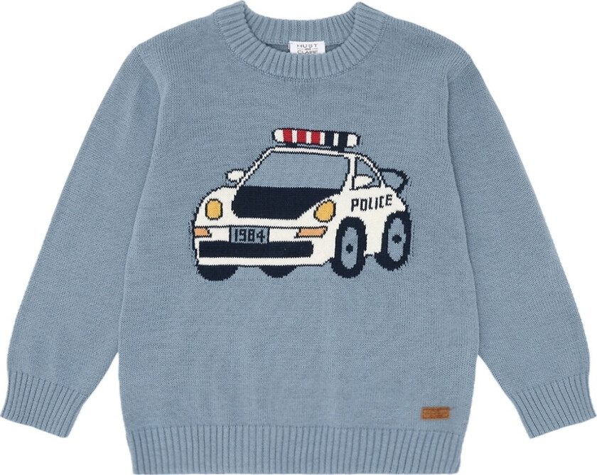 Genser - HCPelle - Strikk - Politibil - Light Bl - - 7 år (122) - Genser