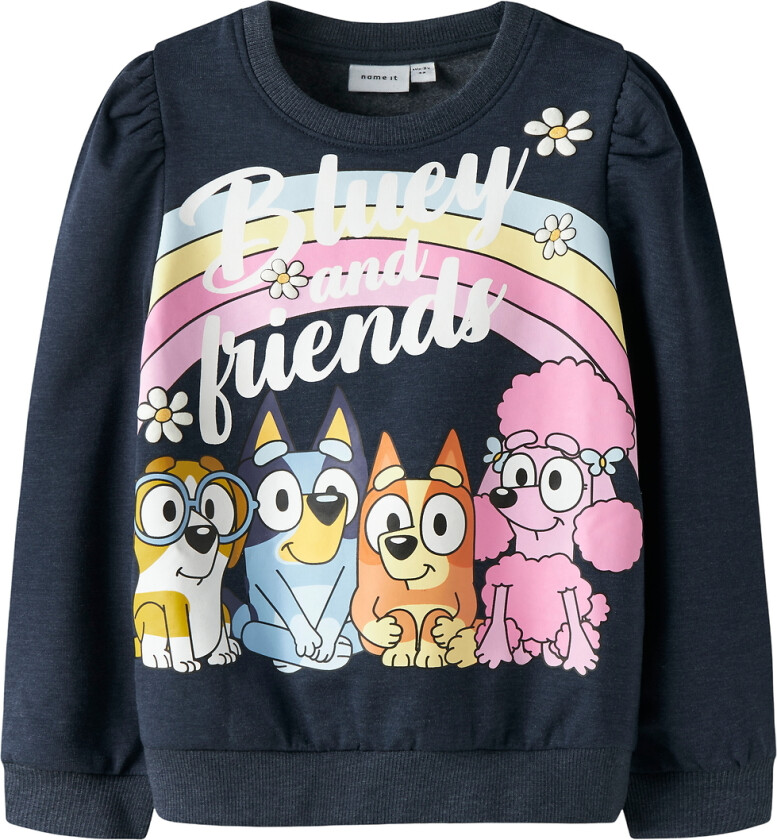 Collegegenser - NmfJenney - Bluey - Navy Blazer/Melert - - 2 år (92) - Collegegenser