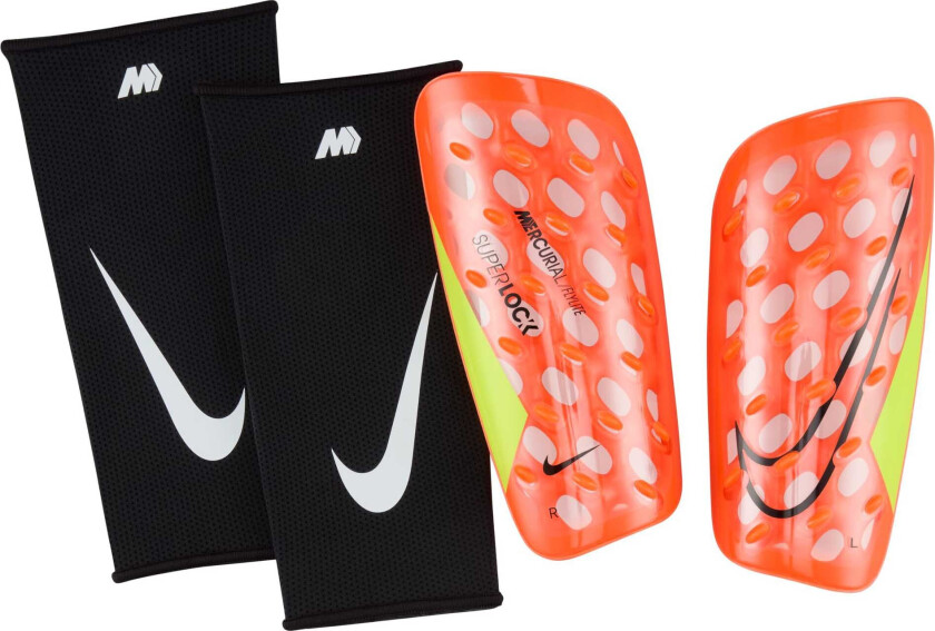 Mercurial FlyLite SuperLock Leggskinn 830/Hyper Crimson/Volt/Black