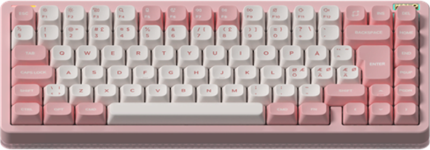 Halo75 V2 Sakura Fizz - Lemon - Gamingtastatur - Uten numpad - Nordisk - Rosa