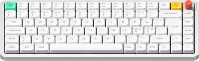 Air75 V3 Nova White - Blush nano (Silent) - Gamingtastatur - Uten numpad - Nordisk - Hvit