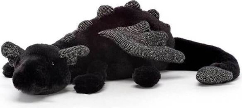 Jellycat Stor Rosa Drage Plysjleke 66cm, Mytisk Myk Leke, Klassisk Barnegave, Fantasi Kosedyr Black Edition