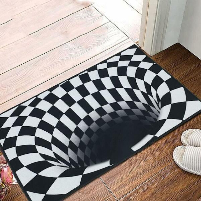 Morsom Dørmatte - 40 x 60 cm - 3D - Sklisikker - Optisk Illusjon - Innendørs og Utendørs - for Kjøkken, Gang, Hjem