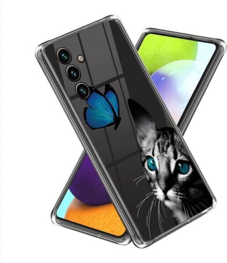 Deco Samsung Galaxy A15 deksel - Katt Og Sommerfugl